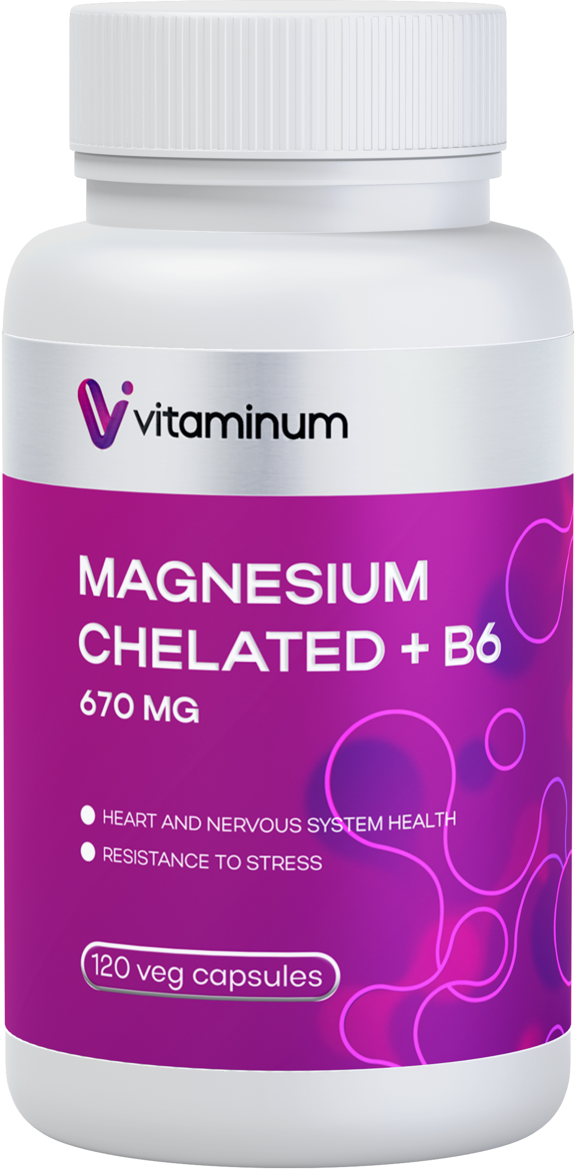  Vitaminum МАГНИЙ ХЕЛАТ + витамин В6 (670 MG) 120 капсул 800 мг  в Вятских Полянах